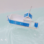 牛乳パックで船の作り方GIFアニメ